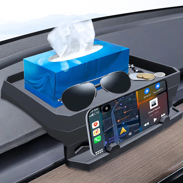 Center Console Organizer Behind Screen Storage Tray for Tesla Model 3 Highland & Model Y Juniper