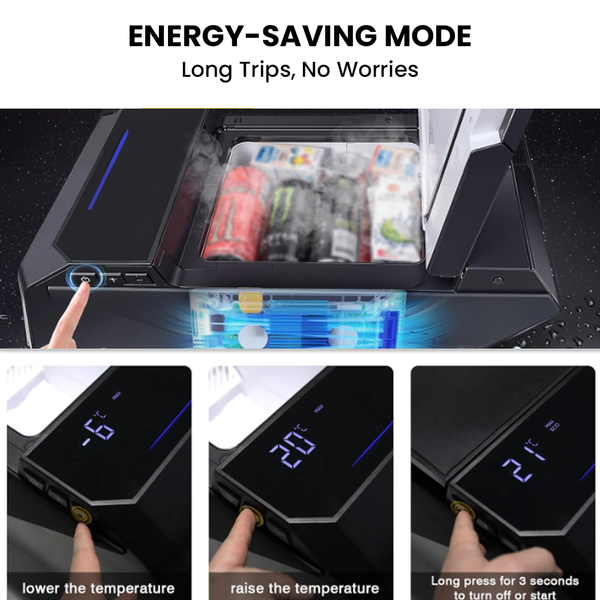 18L Center Console Floor Refrigerator for Tesla Cybertruck | Custom-Fit Portable Cooler Fridge with Dual Cooling Modes, USB-C Fast Charging & ECO Energy Saving