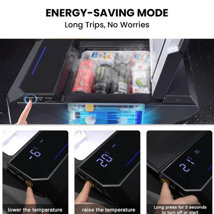18L Center Console Floor Refrigerator for Tesla Cybertruck | Custom-Fit Portable Cooler Fridge with Dual Cooling Modes, USB-C Fast Charging & ECO Energy Saving