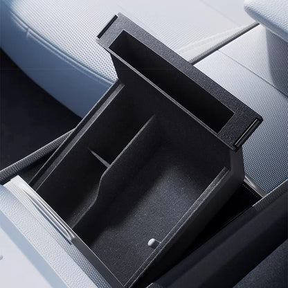 Upgraded Flocked Center Console Storage Tray for Tesla Model 3 Highland (2024+) & Tesla Model Y Juniper (2025+) / Model Y  (2026) – Deep Storage Organizer with Phone Slot, OEM Fit ABS Interior Tray