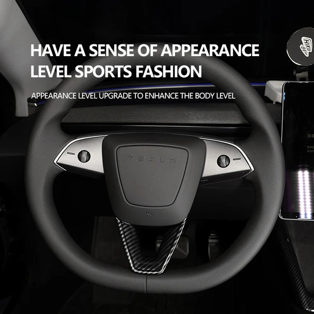 ABS V-Style Steering Wheel Protection Cover for Tesla Model 3 Highland & Model Y Juniper – Anti-Slip, Scratch Resistant Trim
