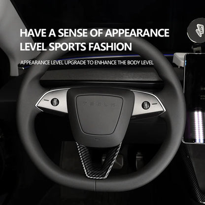 ABS V-Style Steering Wheel Protection Cover for Tesla Model 3 Highland & Model Y Juniper – Anti-Slip, Scratch Resistant Trim