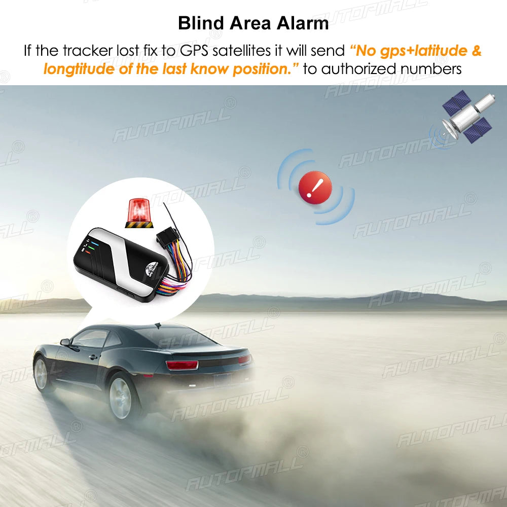 4G LTE GPS, In case of GPS loss, the tracker sends an alarm to authorized numbers with its last known position.