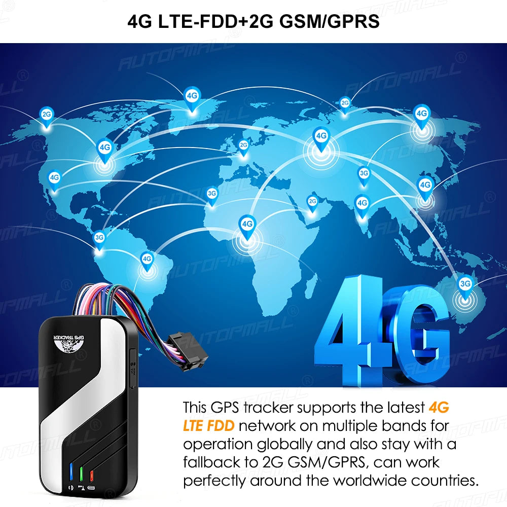 4G LTE GPS, The Coban GPS Tracker supports 4G LTE and falls back to 2G GSM/IGPRS for global use.