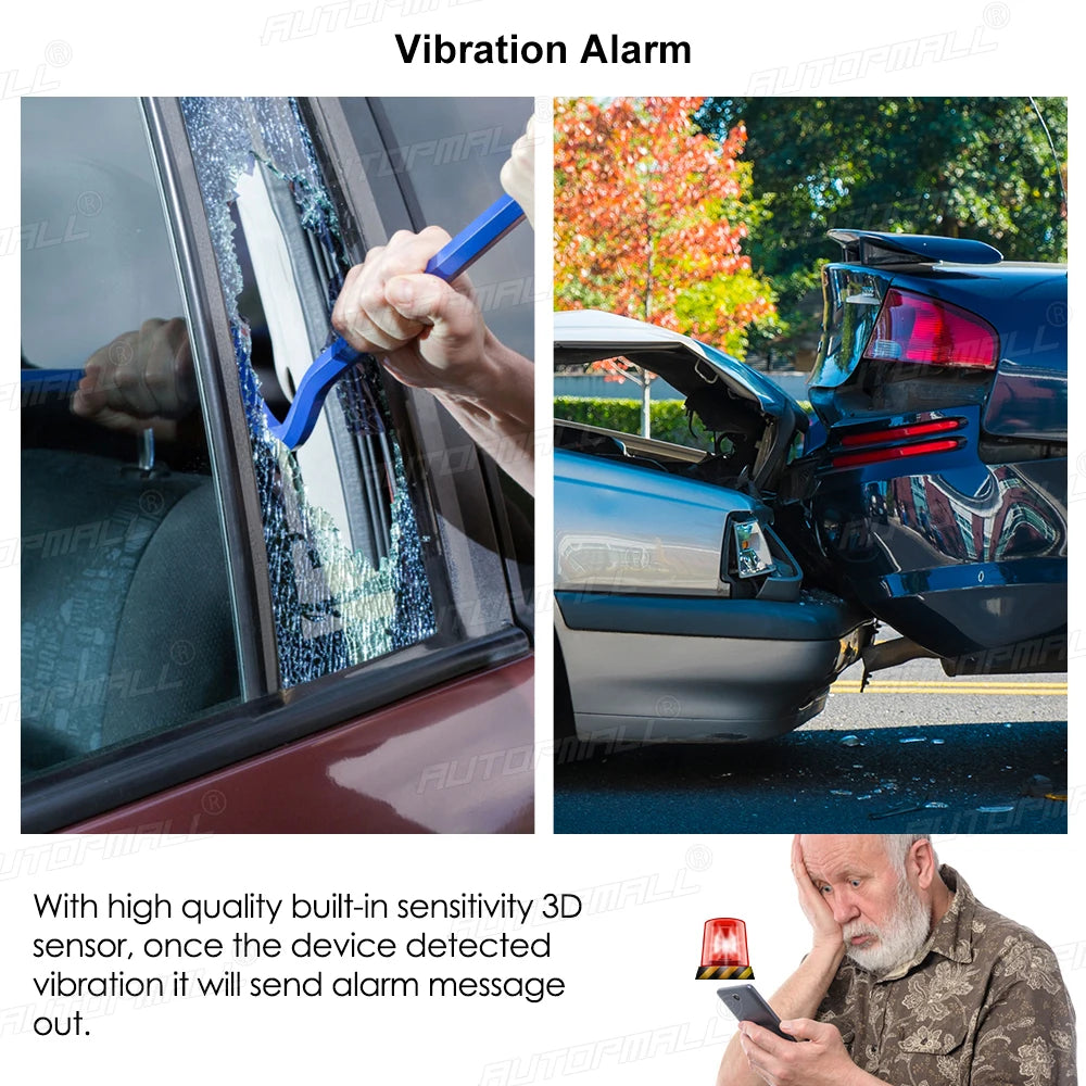 4G LTE GPS, The Vibration Alarm has a 3D sensor that detects vibrations and sends an alert.