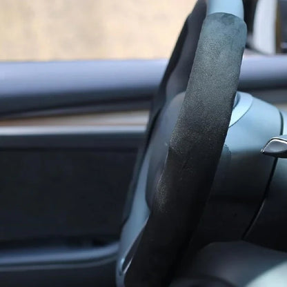 Suede Steering Wheel Cover for Tesla Model 3 & Model Y – Anti-Slip Grip, Enhanced Comfort, Luxury Interior Upgrade