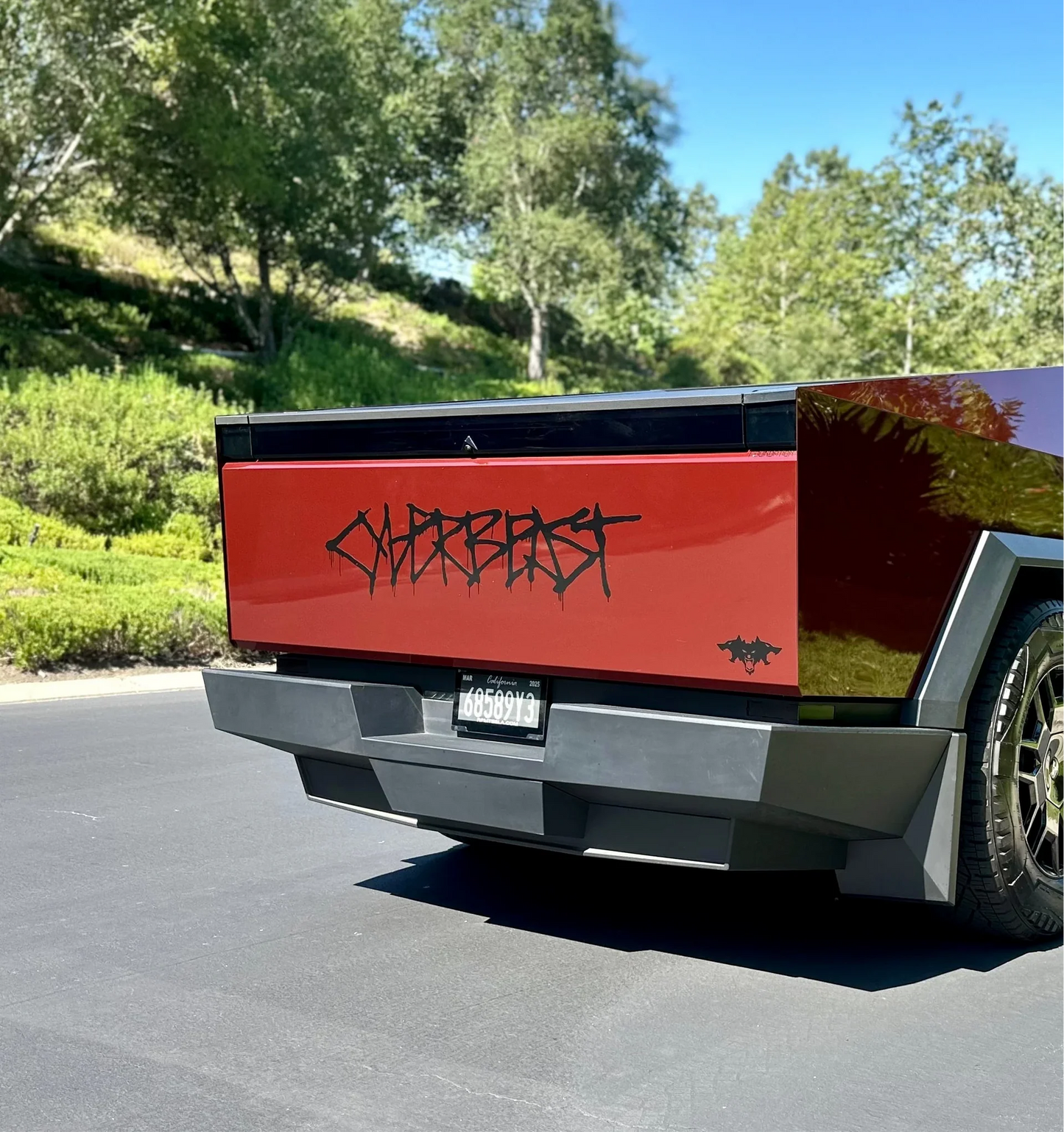 Tesla Cybertruck Cerberus Beast Vinyl Decal Logo – 3-Piece Set | Premium 3M Automotive Vinyl | Gloss, Satin & Color Options