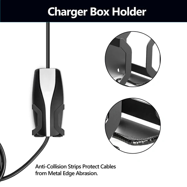 Aluminum Alloy EV Charger Wall-Mount Holder – U.S. Standard for Tesla Model 3 / Model Y / Model 3 Highland / Model Y Juniper / Model X / Model S / Cybertruck