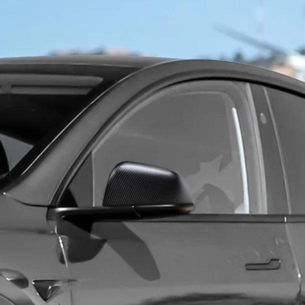 Real Carbon Fiber Side Mirror Covers for Tesla Model 3 & Model 3 Highland – Exterior Rear View Mirror Cap Protection Upgrade