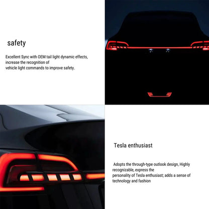 Starlink Full-Width LED Strip Tail Light for Tesla Model 3/Y — Dynamic Sequential Turn Signal, Plug & Play Upgrade