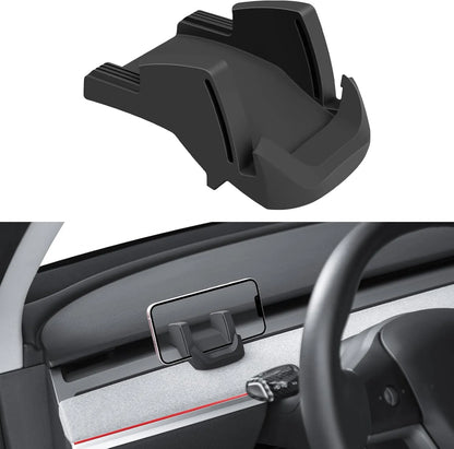 Silicone Dashboard Phone Mount for Tesla Model 3 & Model Y (2017–2025) | Non-Destructive Horizontal Phone Holder with Multi-Hook Design