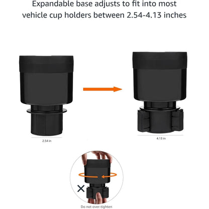Adjustable Cup Holder Expander for Tesla Model 3 Model Y Model S Model X – Large Bottle & Mug Adapter for 16–40oz Bottles, Anti-Slip Universal Cup Holder Insert