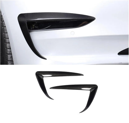 Real Carbon Fiber Fog Light Trim for Tesla Model 3 & Model Y (2017–2024) | Glossy / Matte Exterior Upgrade