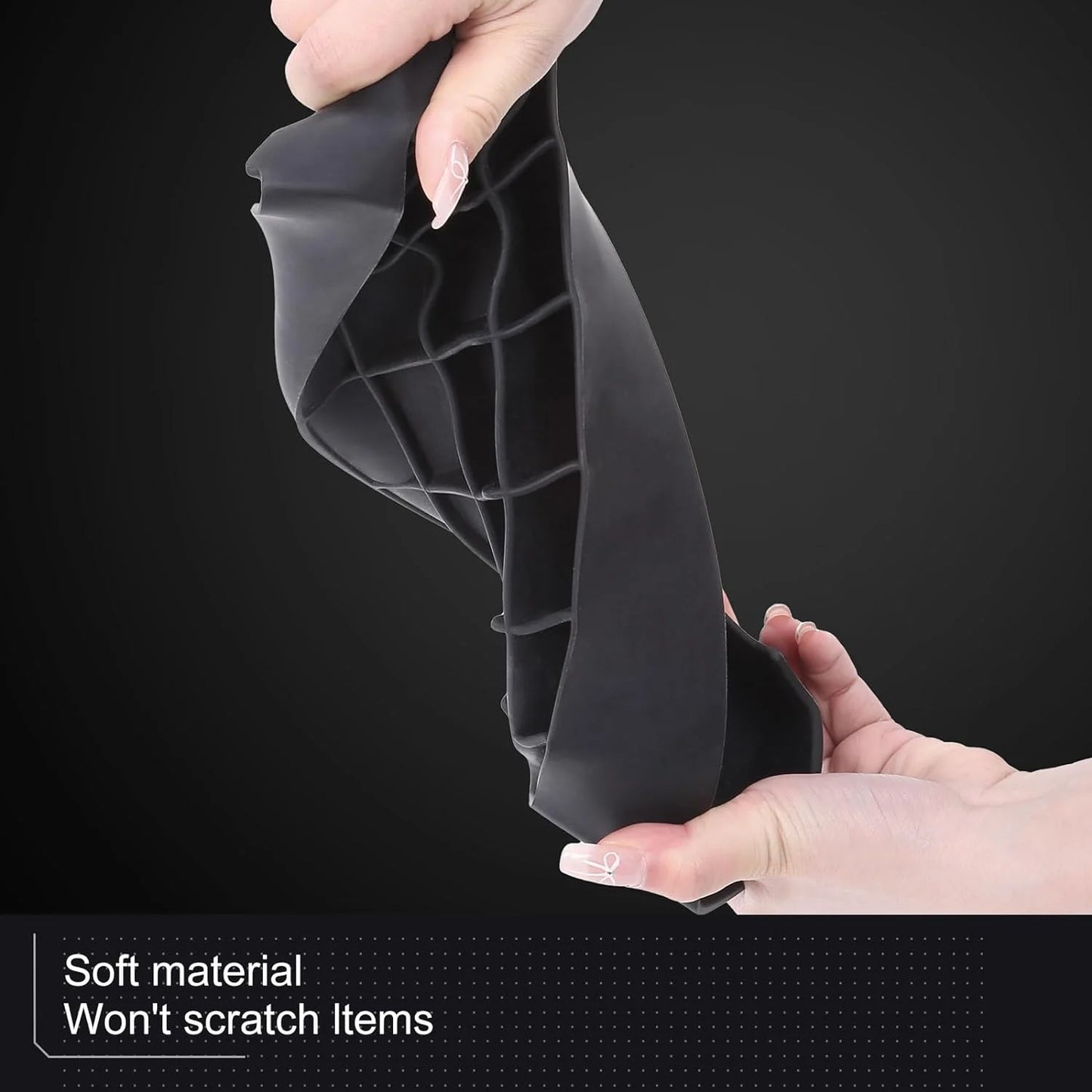 Tesla Cybertruck Behind Screen Storage Tray – Custom-Fit Silicone Organizer for Infotainment Screen Area | Anti-Slip Interior Storage Accessory (Matte Black)