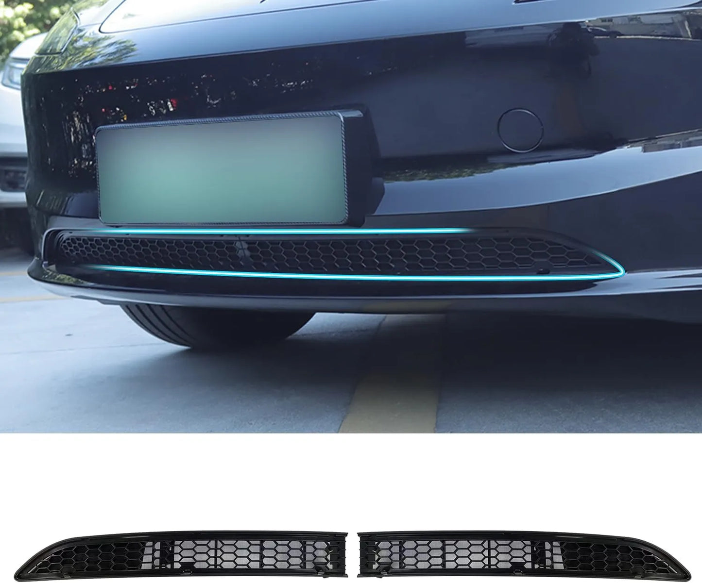 Front Bumper Grille Guard for Tesla Model 3/Y | Insect & Road Debris Protection, OEM-Fit Honeycomb Mesh