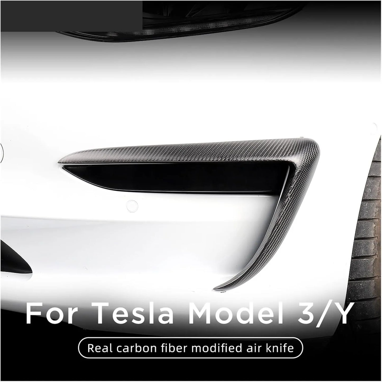 Real Carbon Fiber Fog Light Trim for Tesla Model 3 & Model Y (2017–2024) | Glossy / Matte Exterior Upgrade