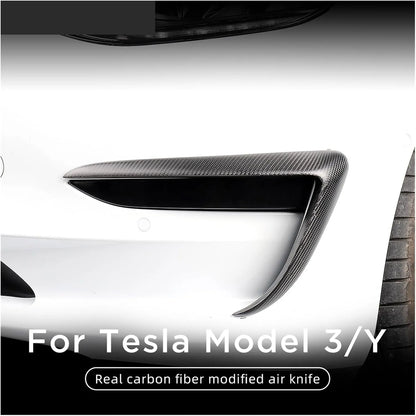Real Carbon Fiber Fog Light Trim for Tesla Model 3 & Model Y (2017–2024) | Glossy / Matte Exterior Upgrade