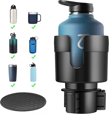 Adjustable Cup Holder Expander for Tesla Model 3 Model Y Model S Model X – Large Bottle & Mug Adapter for 16–40oz Bottles, Anti-Slip Universal Cup Holder Insert