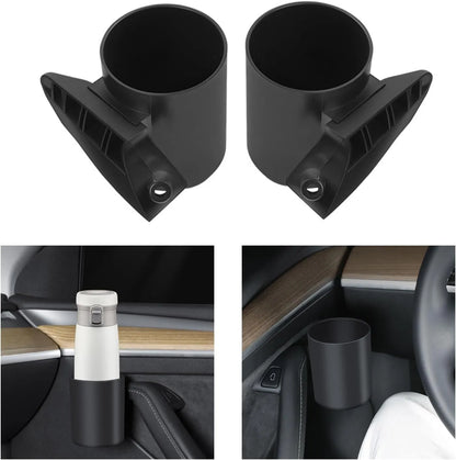 Door Cup Holder for Tesla Model 3 & Model Y (2017–2025) – Metal-Reinforced Door Storage Insert, No-Drill Installation