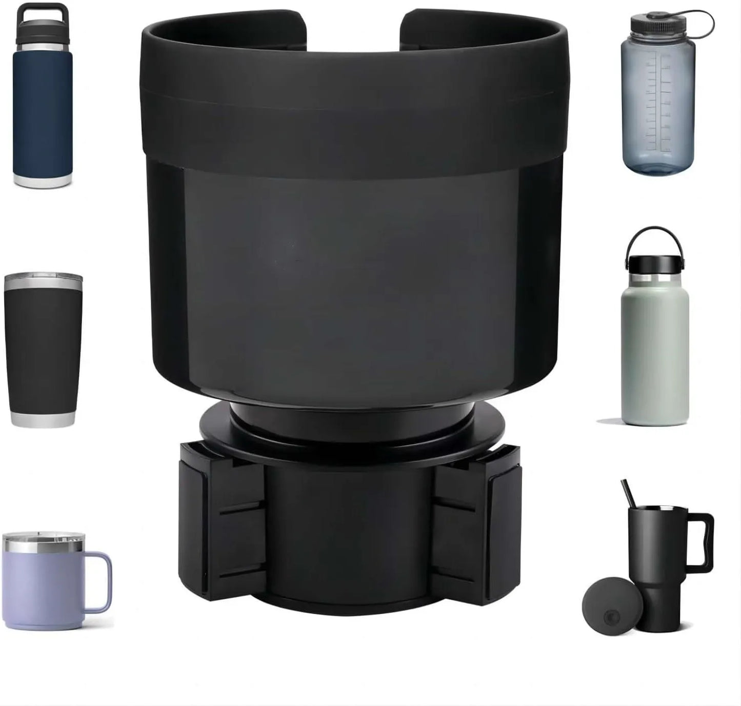 Adjustable Cup Holder Expander for Tesla Model 3 Model Y Model S Model X – Large Bottle & Mug Adapter for 16–40oz Bottles, Anti-Slip Universal Cup Holder Insert