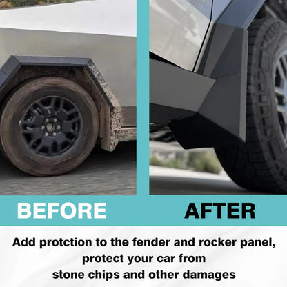 OEM-Style Mud Flaps for Tesla Cybertruck | Patent Design ABS Mudguards | No-Drill Splash Guards for All-Weather Protection
