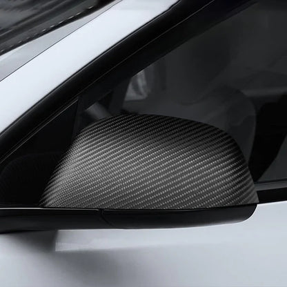 Real Carbon Fiber Side Mirror Covers for Tesla Model 3 & Model 3 Highland – Exterior Rear View Mirror Cap Protection Upgrade