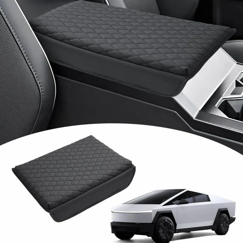Tesla Cybertruck Padded Center Armrest Cover – Premium Leather Interior Protection & Comfort Upgrade