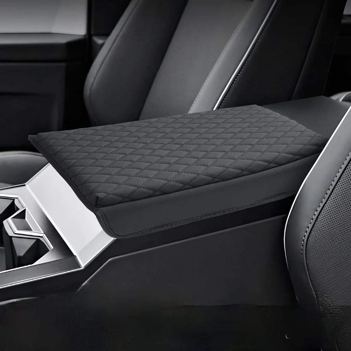 Tesla Cybertruck Padded Center Armrest Cover – Premium Leather Interior Protection & Comfort Upgrade