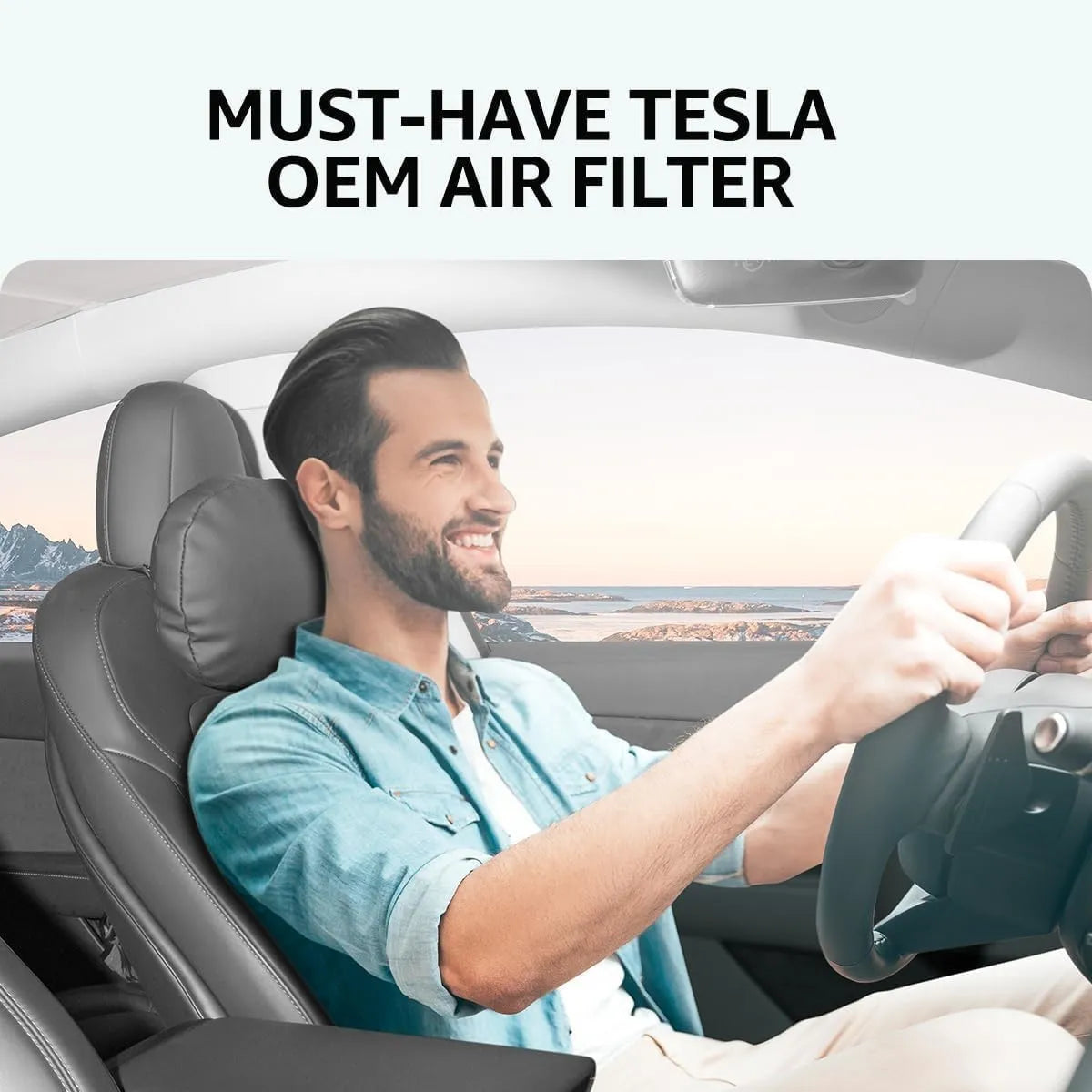 HEPA Cabin Air Filter Replacement for Tesla Model 3 & Model Y (2017–2026) – Activated Carbon, Odor & PM2.5 Protection