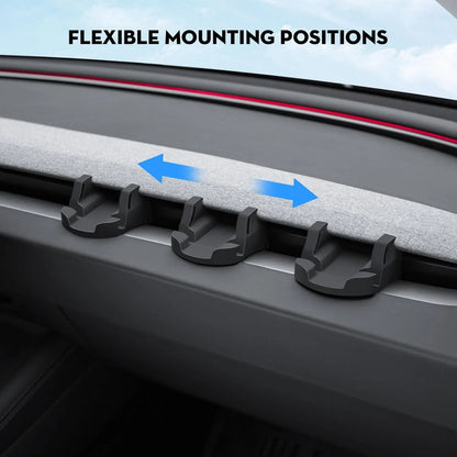 Silicone Dashboard Phone Mount for Tesla Model 3 & Model Y (2017–2025) | Non-Destructive Horizontal Phone Holder with Multi-Hook Design
