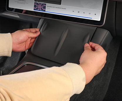 Anti-Slip Silicone Wireless Charging Pad for Tesla Model 3 & Model Y (2021–2023 Refresh Center Console)