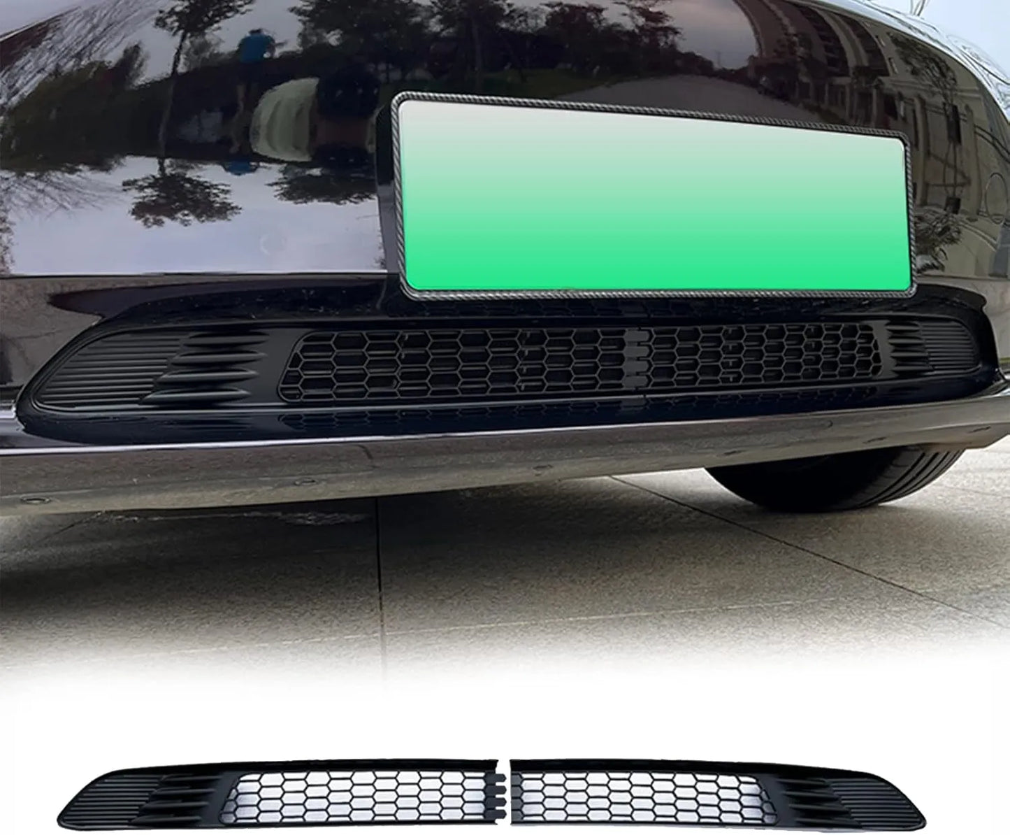 Front Bumper Grille Guard for Tesla Model 3/Y | Insect & Road Debris Protection, OEM-Fit Honeycomb Mesh