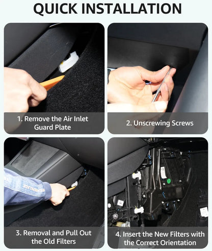 HEPA Cabin Air Filter Replacement for Tesla Model 3 & Model Y (2017–2026) – Activated Carbon, Odor & PM2.5 Protection