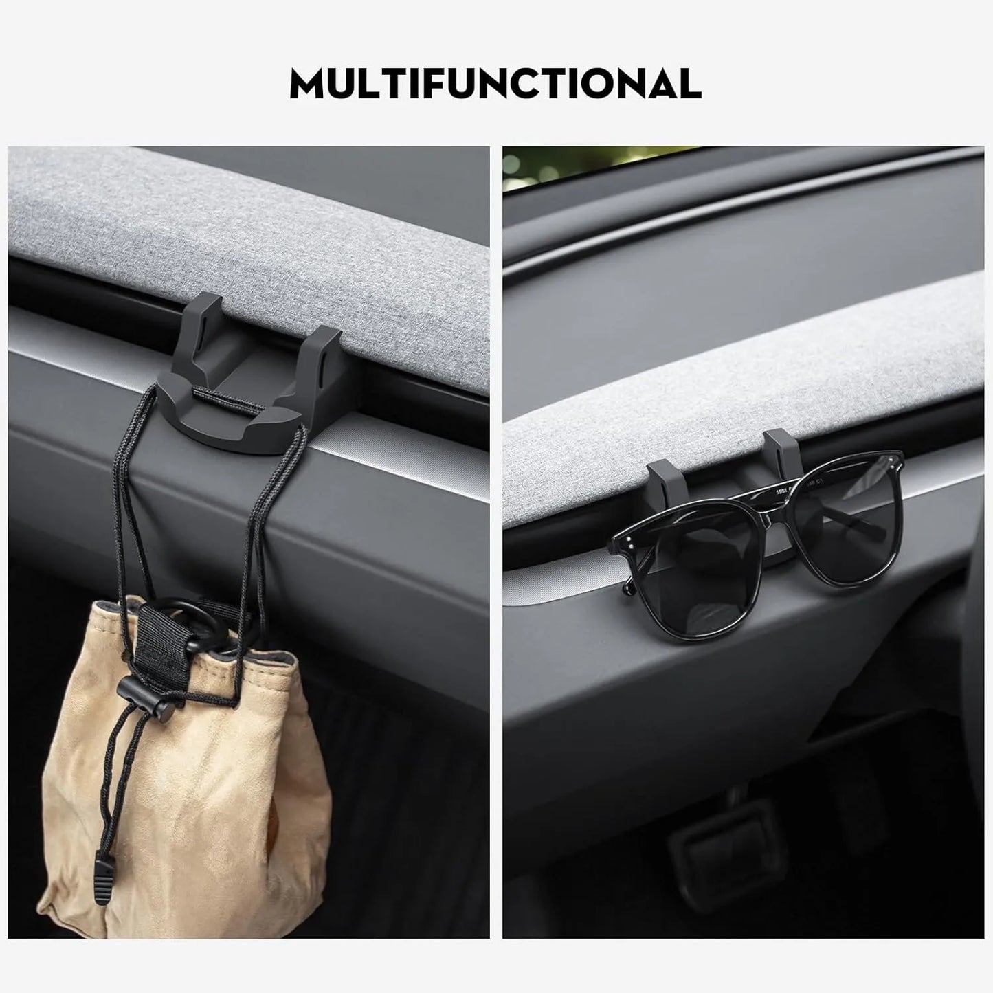 Silicone Dashboard Phone Mount for Tesla Model 3 & Model Y (2017–2025) | Non-Destructive Horizontal Phone Holder with Multi-Hook Design