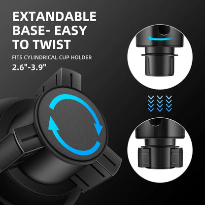 Adjustable Cup Holder Expander for Tesla Model 3 Model Y Model S Model X – Large Bottle & Mug Adapter for 16–40oz Bottles, Anti-Slip Universal Cup Holder Insert