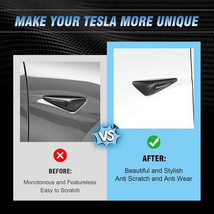 Real Carbon Fiber Side Camera Covers for Tesla Model 3 & Model Y (HW3.0 / HW4.0) – Ultra-Thin Protective Camera Mods