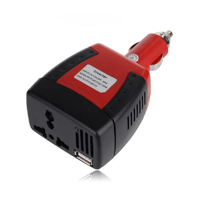 75W/150W 12V To AC 220V 110V Car Power Inverter, A car power inverter for charging devices and converting auto voltage.