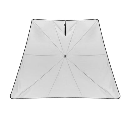 Cybertruck Windshield Sun Shade Umbrella-Style Cover — Custom Fit Heat Reflective Sunshade with 99% UV Protection, Foldable & Easy Storage for Tesla Cybertruck