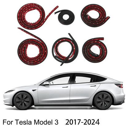 X-Auto Door Rubber Sealing Strip Noise Reduction Kit for Tesla Model 3 & Model Y (2017–2025) – Full-Body EPDM Soundproof Weatherstrip