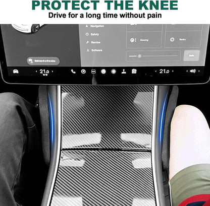 Tesla Model 3 & Model Y Driver and Passenger Side Padded Leg Rest Knee Support Pads – Suede Interior Comfort Cushion Set