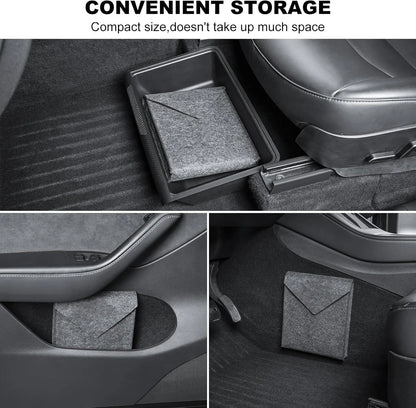 Folding Center Console Table for Tesla Model Y Juniper & Model 3 Highland – ABS Portable Food & Work Tray, Space-Saving Design