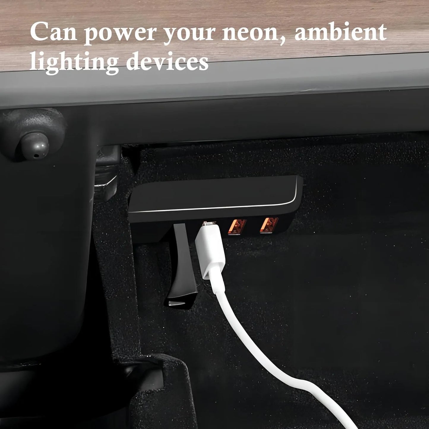 Tesla Glove Box USB Hub for Model 3 ModelY Cybertruck (2017-2025) – 4-Port USB Expansion for Dashcam, Gaming & Music