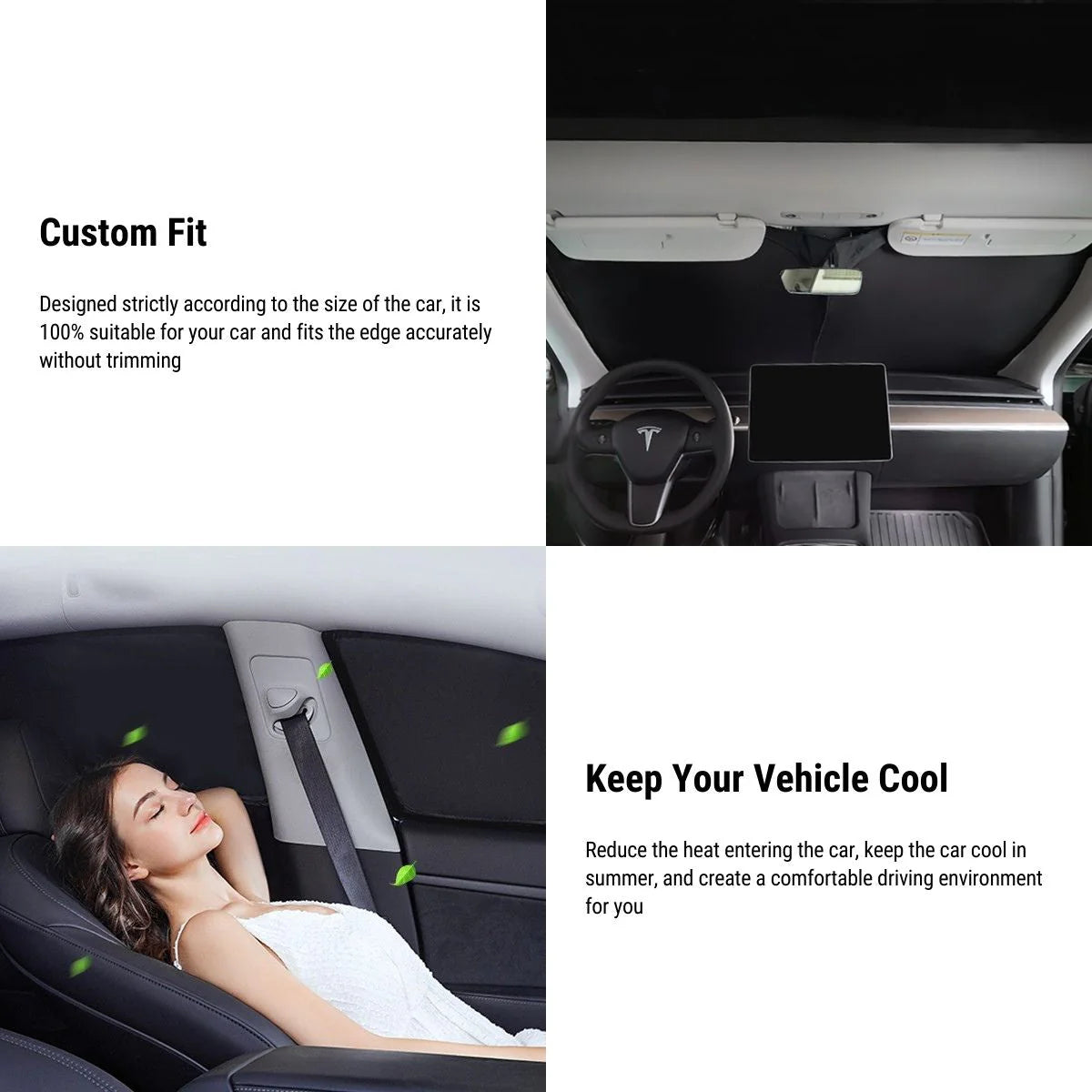 6PCS Custom-Fit Window Sunshade Covers for Tesla Model S (2016–2025) – UV Protection, Heat Insulation, Privacy Shade Set