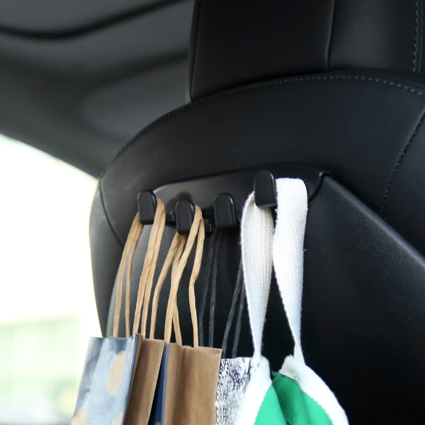 2022–2024 Tesla Model 3 & Model Y Backseat Headrest Storage Hook (Single Piece) – Version 2.0 Snap-On Organizer for Bags, Groceries & Accessories