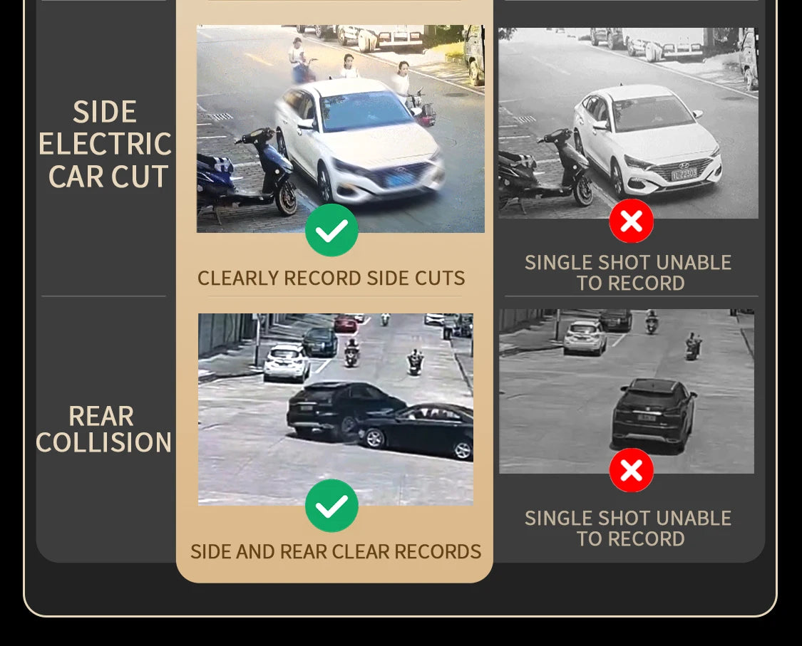 A dash cam for an electric car had issues recording certain events, including side collisions and rear crashes.