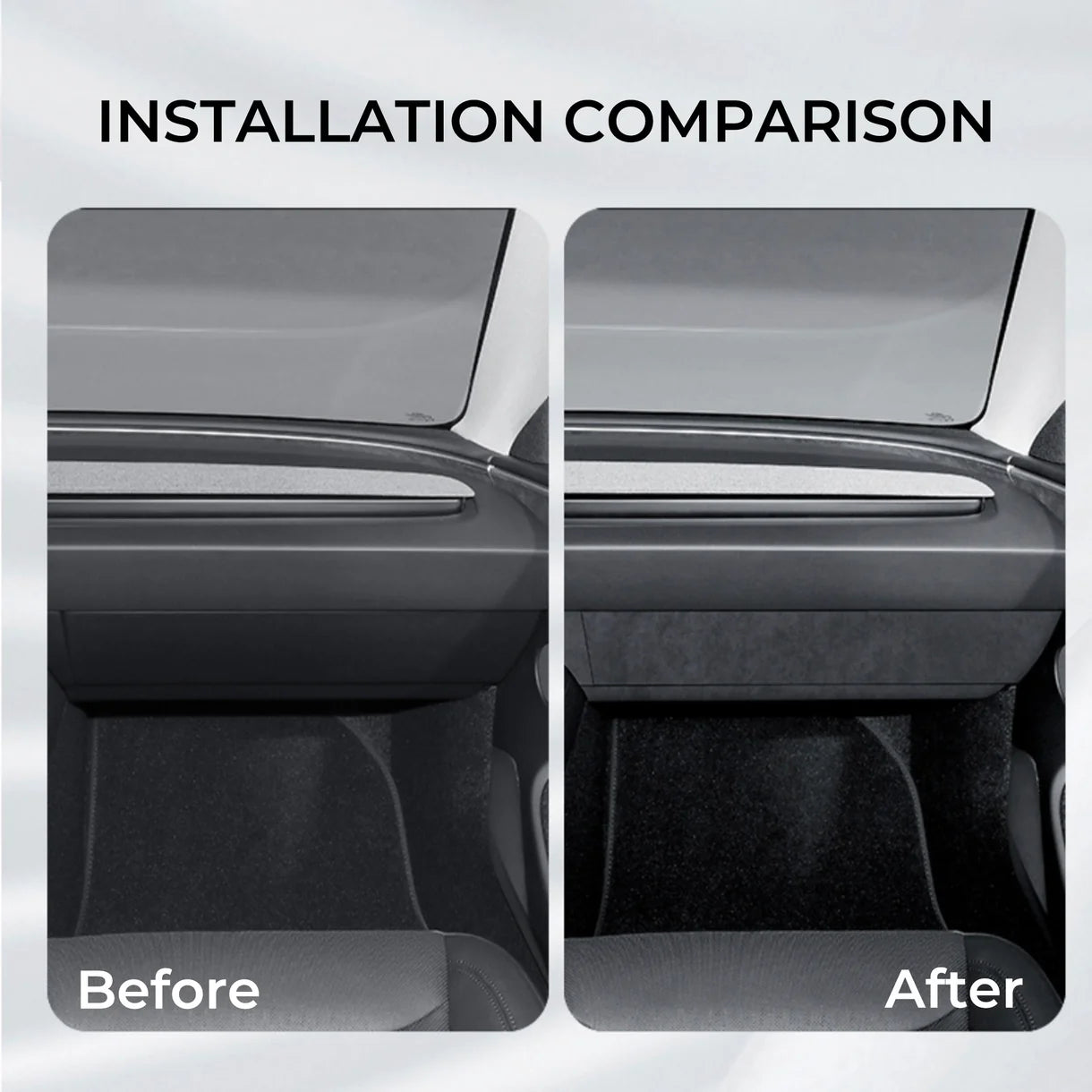 Tesla Alcantara Knee Bolster Panel & Glove Box Wraps for 2024+ Tesla Model 3 Highland & 2025+ Tesla Model Y Juniper (4PCS) – Premium Suede Interior Trim Covers with OEM Fit