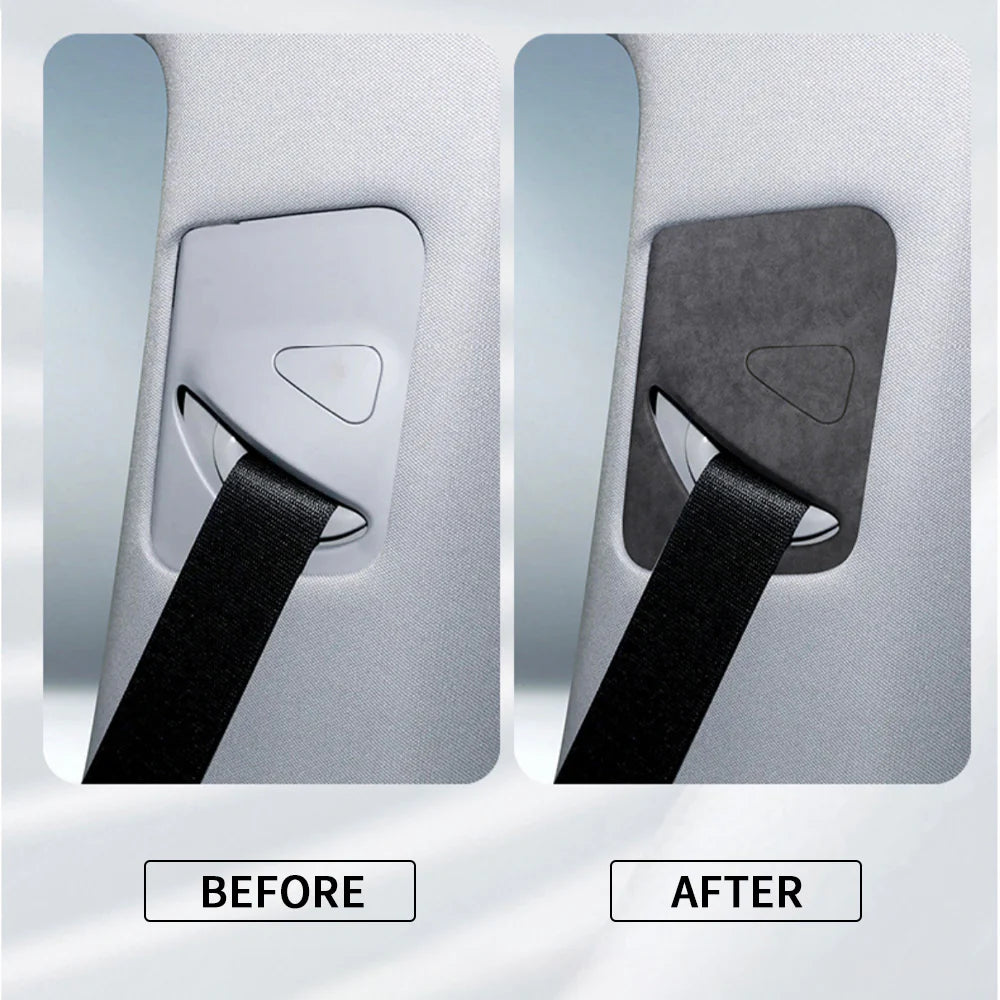 Premium Alcantara Seat Belt Adjustment Panel Covers for 2025+ Tesla Model Y Juniper (2025.03+) – OEM Interior Trim Protection & Luxury Suede Upgrade