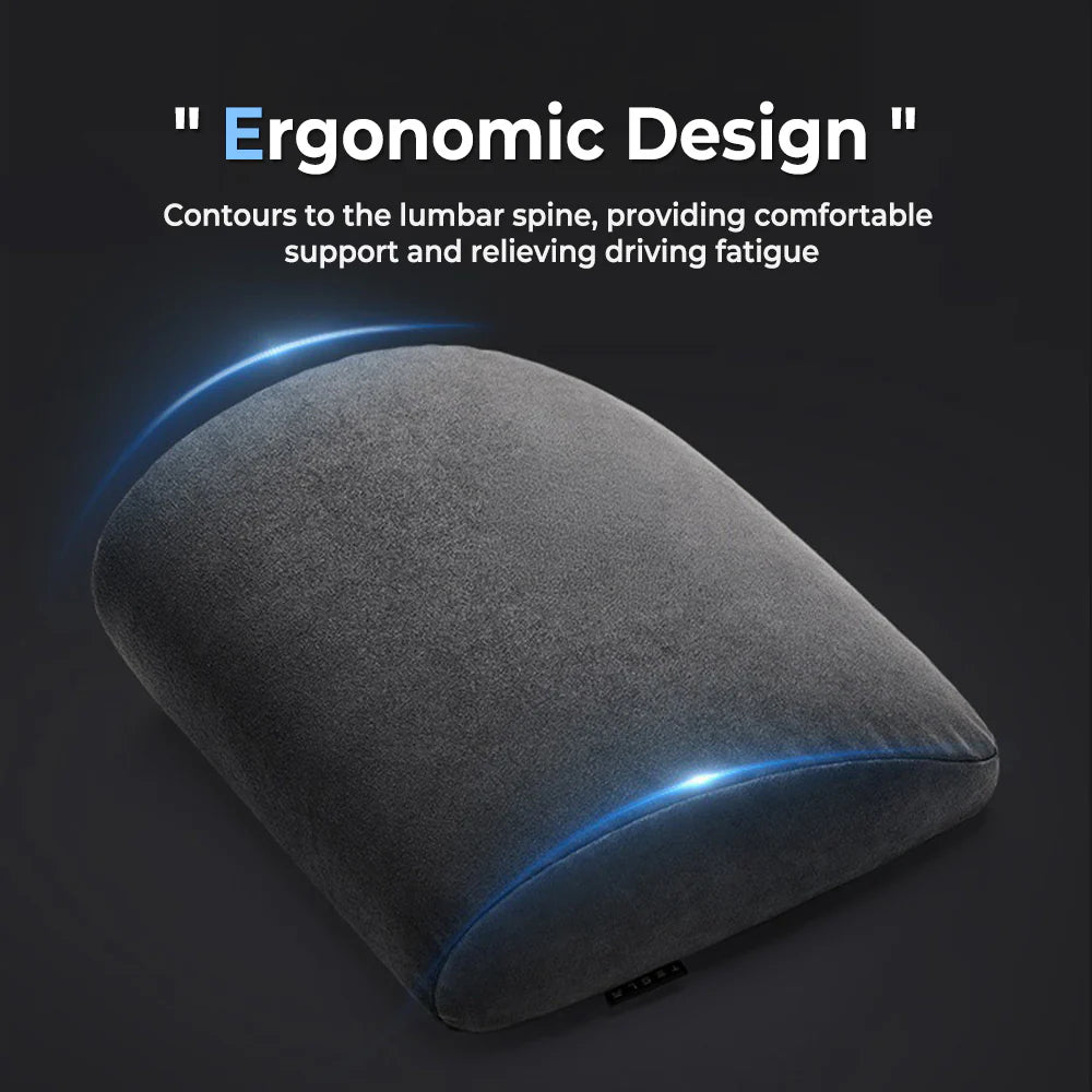 Alcantara Memory Foam Headrest & Lumbar Support Pillow Set for Tesla Model 3 / Model Y / Model S / Model X / Cybertruck – Ergonomic Neck & Back Cushion, Adjustable Strap, OEM-Style Interior Upgrade