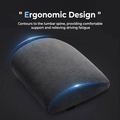 Alcantara Memory Foam Headrest & Lumbar Support Pillow Set for Tesla Model 3 / Model Y / Model S / Model X / Cybertruck – Ergonomic Neck & Back Cushion, Adjustable Strap, OEM-Style Interior Upgrade