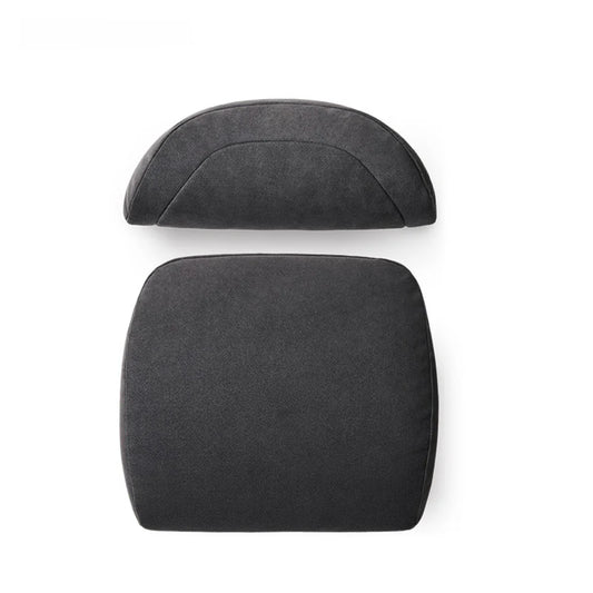 Alcantara Memory Foam Headrest & Lumbar Support Pillow Set for Tesla Model 3 / Model Y / Model S / Model X / Cybertruck – Ergonomic Neck & Back Cushion, Adjustable Strap, OEM-Style Interior Upgrade
